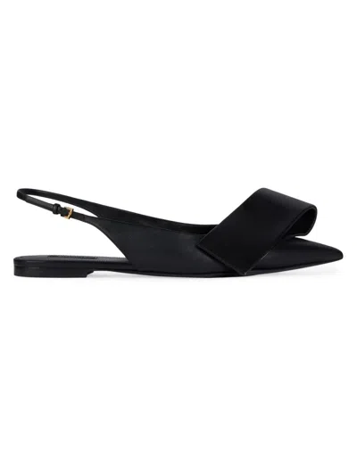 Givenchy Black Twisted Ribbon Slingback Ballerina Flats In Black