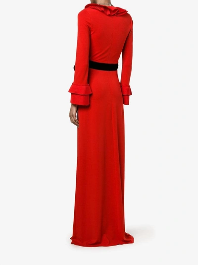 Shop Gucci Pleated Ruffle Gown