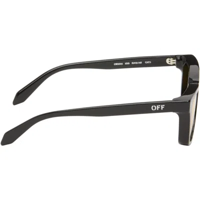 Off-white Shiny Black Acetate Sunglasses In Pattern