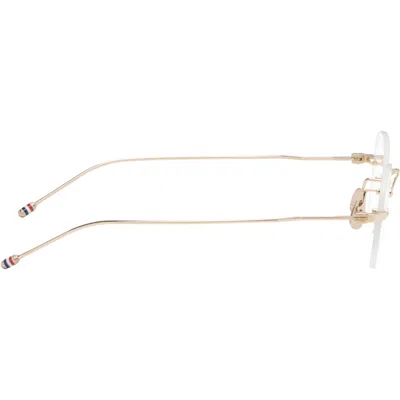 Thom Browne Gold Titanium Rectangular Rimless Glasses In Orange