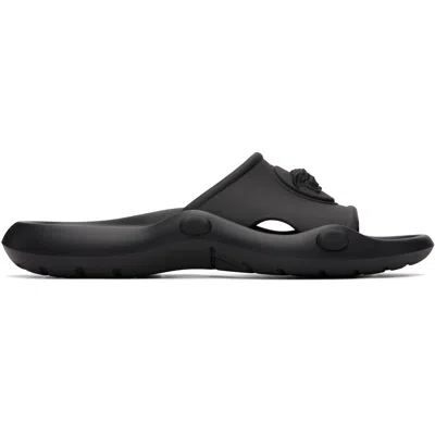 Versace Nettuno Medusa Head Open-toe Sliders In Black
