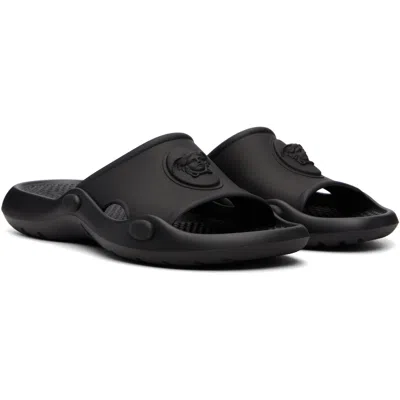 Versace Nettuno Medusa Head Open-toe Sliders In Black