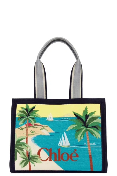 Chloé Printed Leather-trimmed Canvas Shoulder Bag In Pattern