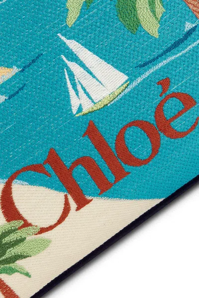 Chloé Printed Leather-trimmed Canvas Shoulder Bag In Pattern