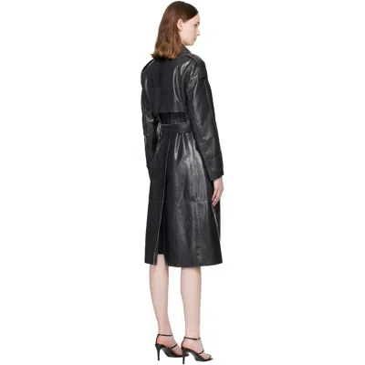 Mackage Black Carmela-snk Snake Pattern Leather Coat In Black