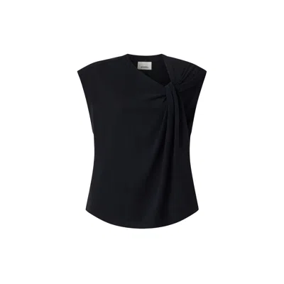 Isabel Marant Nayda Gathered Cotton Jersey T-shirt In Black