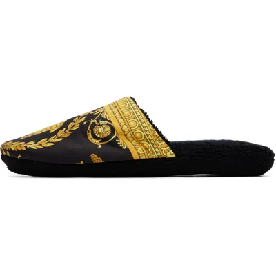 Versace Baroque Bath Slippers In Gold