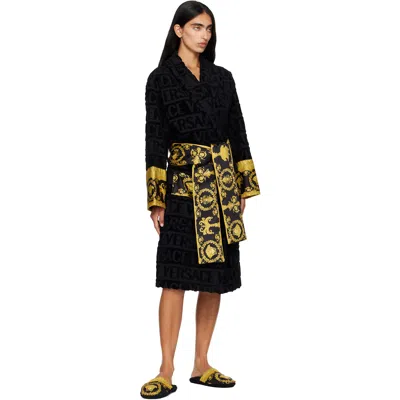 Versace Baroque Bath Slippers In Gold
