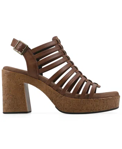 White Mountain Barbea Platform Sandal In Brown