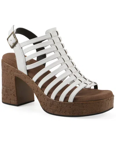 White Mountain Barbea Platform Sandal In White