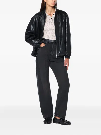 Dunst 인조 레더 봄버 재킷 In Black