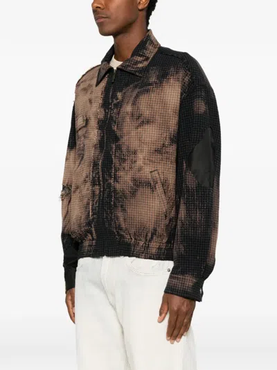 Feng Chen Wang Tie-dye Distressed Jacket In Brown