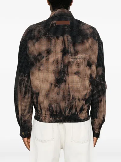 Feng Chen Wang Tie-dye Distressed Jacket In Brown