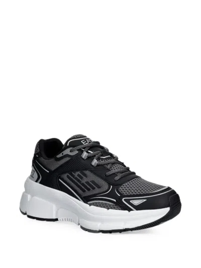 Ea7 Logo-print Mesh Sneakers In Multi
