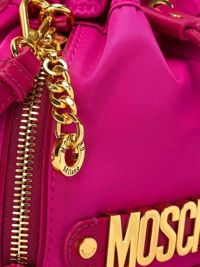 Shop Moschino Letters Bucket Shoulder Bag