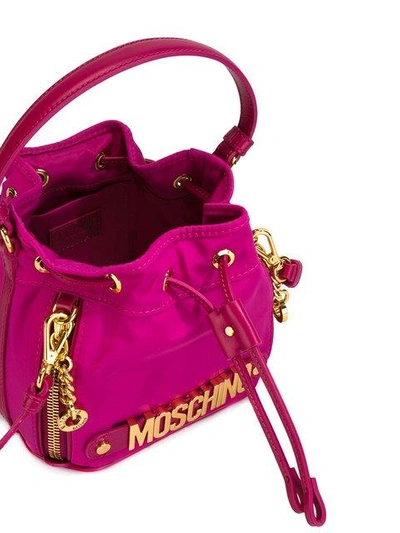 Shop Moschino Letters Bucket Shoulder Bag