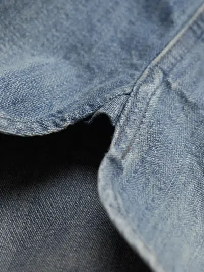 Rrl 밴드 칼라 패치 포켓 셔츠 In Blue