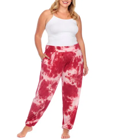 White Mark Plus Womens Tie-dye Pull On Jogger Pants In Red