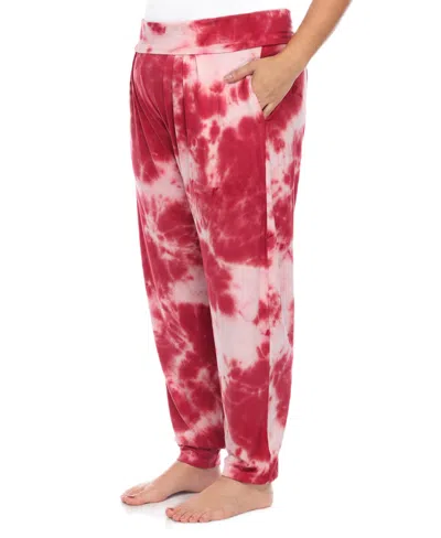 White Mark Plus Womens Tie-dye Pull On Jogger Pants In Red