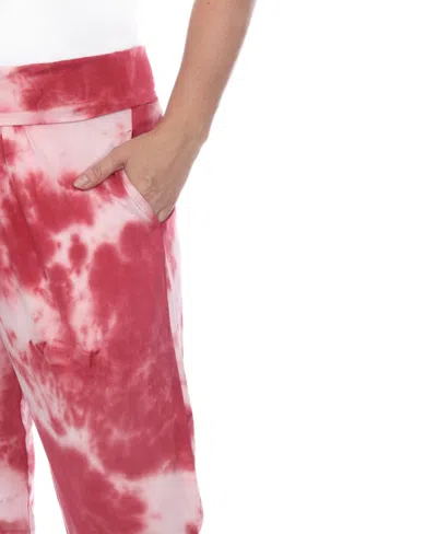 White Mark Plus Womens Tie-dye Pull On Jogger Pants In Red