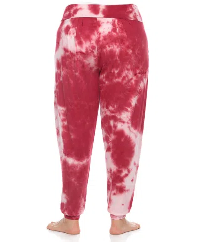 White Mark Plus Womens Tie-dye Pull On Jogger Pants In Red