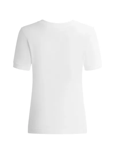 Dolce & Gabbana Logo Cotton Crew Neck Regular Fit T-shirt In White