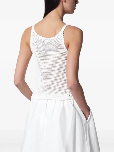 Dunst 크로셰 니트 뷔스티에 리넨 탑 In White