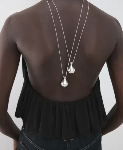 Mango Balloon Effect Halter Bodysuit In Black