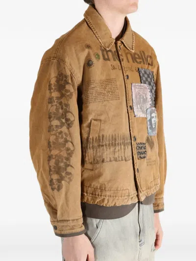 Saitos 소프트 코어 올드 패치 디테일 버튼다운 재킷 In Brown