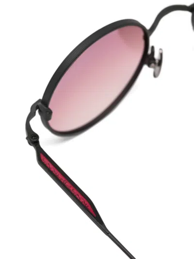 Matsuda Round-frame Engraved Sunglasses In Pink
