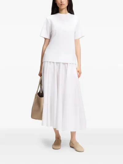 Hugo Boss 머서라이즈 코튼 티셔츠 In White