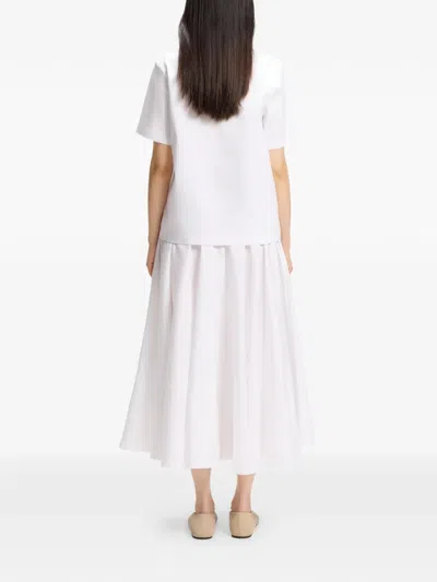Hugo Boss 머서라이즈 코튼 티셔츠 In White