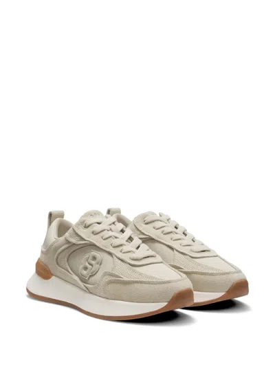 Hugo Boss 더블 B 모노그램 패치 스니커즈 In Neutral