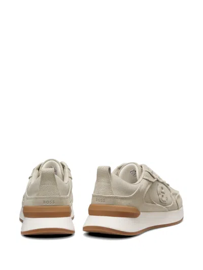 Hugo Boss 더블 B 모노그램 패치 스니커즈 In Neutral
