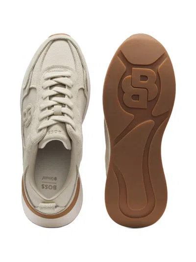 Hugo Boss 더블 B 모노그램 패치 스니커즈 In Neutral