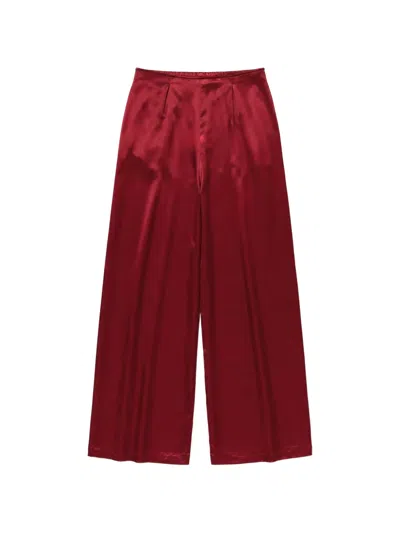 Danamè 새틴 드로스트링 팔라초 팬츠 In Red