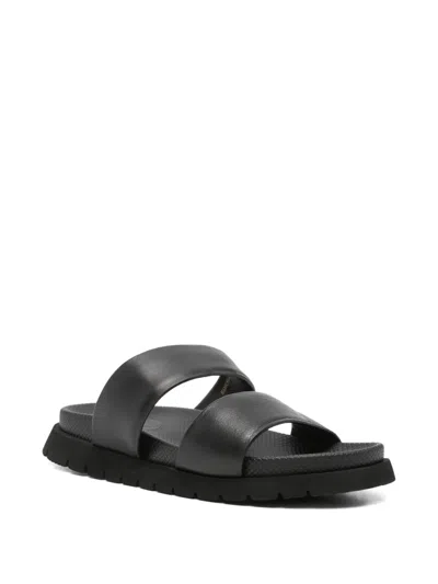 Sergio Moretti Firenze 더블 스트랩 샌들 In Black