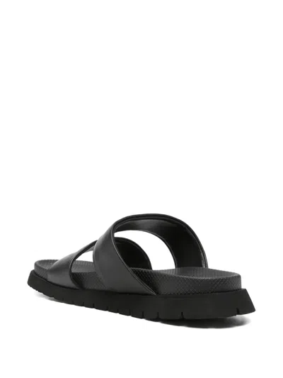 Sergio Moretti Firenze 더블 스트랩 샌들 In Black