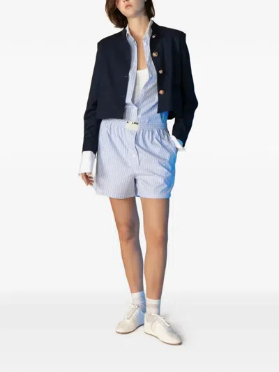 A Line Monroe Cropped Jacket In Blue