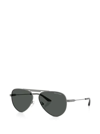 Armani Exchange Pilot-frame Double-bridge Sunglasses