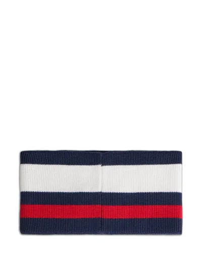 Dsquared2 Maple Leaf Striped Wool Headband In Multi