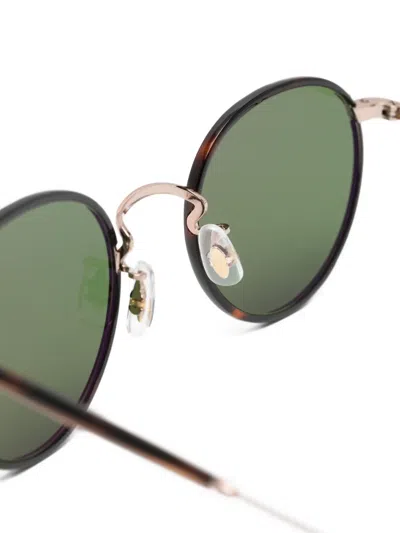 Garrett Leight 윌슨 라운드 프레임 선글라스 In Green