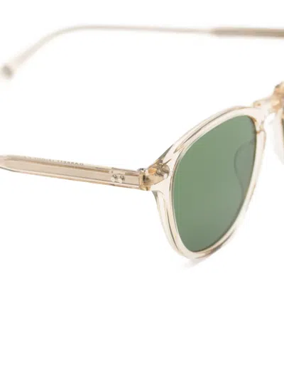 Garrett Leight 햄튼 라운드 프레임 선글라스 In Green