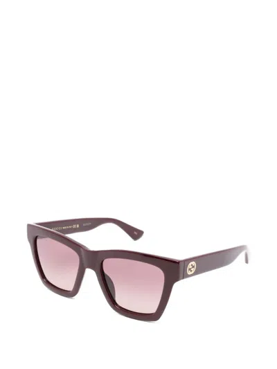 Gucci Interlocking G Square-frame Sunglasses In Brown