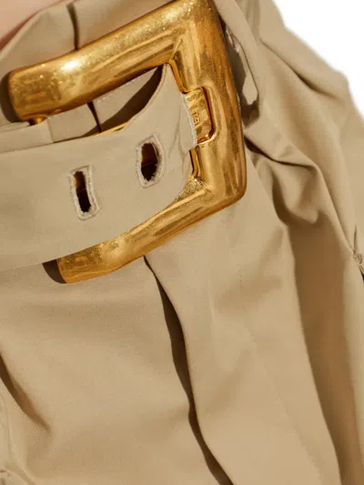 Balmain 벨트 페이퍼백 웨이스트 스커트 In Brown