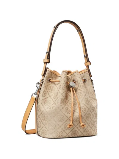 Tory Burch T 모노그램 버킷 백 In Neutral