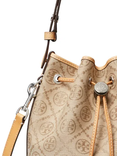 Tory Burch T 모노그램 버킷 백 In Neutral