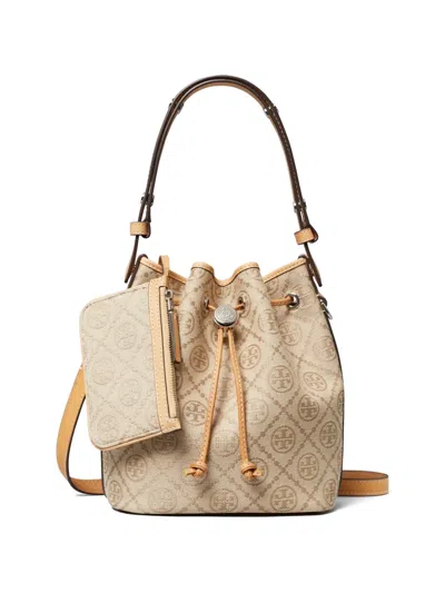 Tory Burch T 모노그램 버킷 백 In Neutral