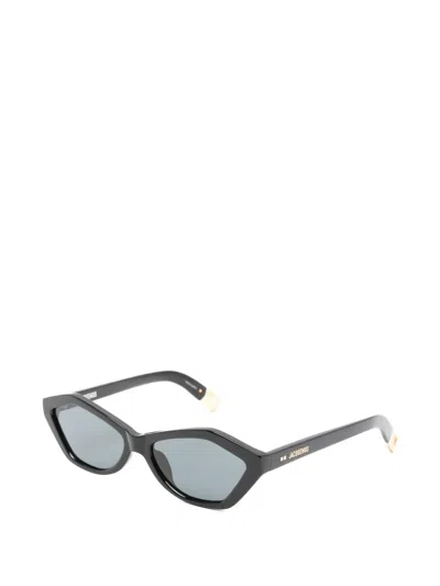 Jacquemus Geometric-frame Sunglasses In Black