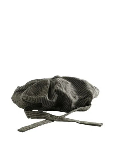 Ziggy Chen Pinstripe-pattern Baker Hat In Black